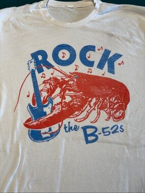 The B-52s Rock Lobster Graphic Tee - White/Red/Blue , XL , $14